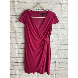 Jessica Howard Women’s NWT Pink Faux Wrap Career Cap Sleeve Dress Size 10